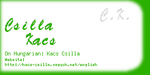 csilla kacs business card